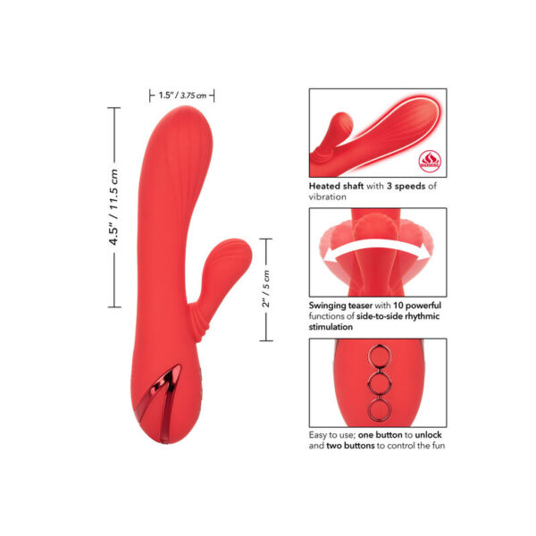 CalExotics Palisades Passion — Rabbit Vibrator, Heated, Red — G-Spot Vibrators — view 5