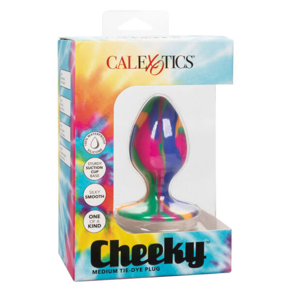 CalExotics Cheeky Medium Tie-Dye — Butt Plug, Silicone, 5 cm — Anal — view 3