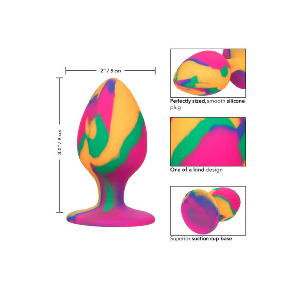 CalExotics Cheeky Large Tie-Dye — Butt Plug, Silicone, 7.5 cm — Anal — view 3