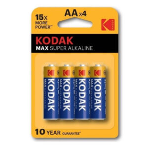 Kodak Max Super Alkaline AA LR6 — Batteries, 4 Pack — Batteries & Spare Parts
