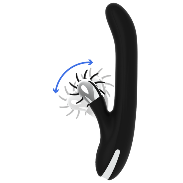 Black & Silver Bunny Storm — Rotating Vibrator, Rechargeable — G-Spot Vibrators — view 2