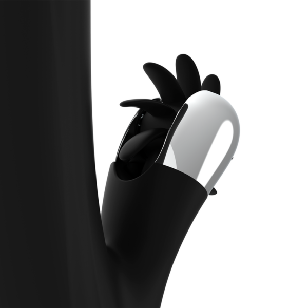 Black & Silver Bunny Storm — Rotating Vibrator, Rechargeable — G-Spot Vibrators — view 7