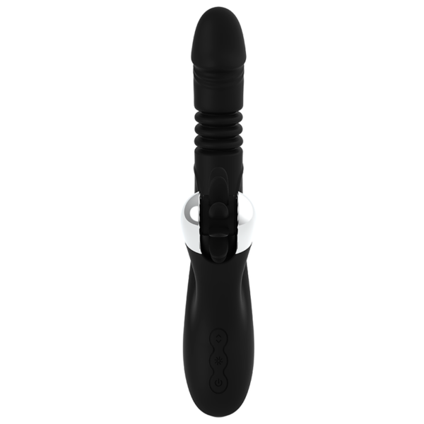 Black & Silver Bunny Reed — Thrusting Vibrator, Rechargeable — G-Spot Vibrators — view 5