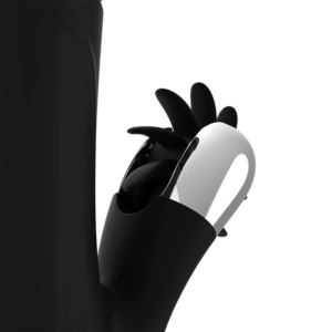 Black & Silver Bunny Reed — Thrusting Vibrator, Rechargeable — G-Spot Vibrators — view 4