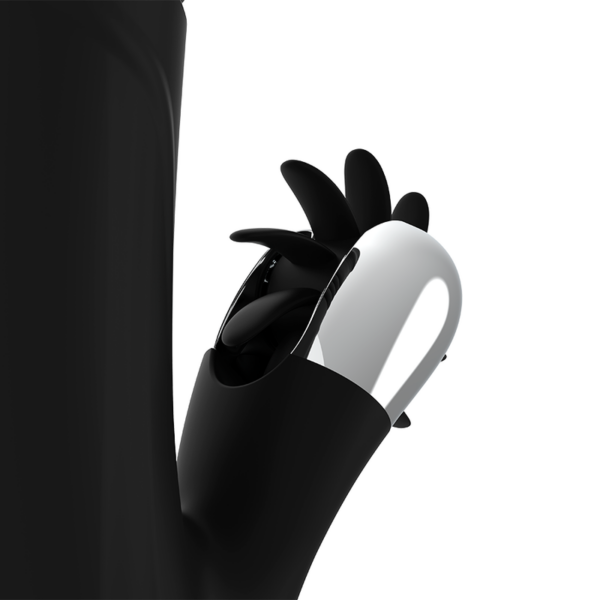 Black & Silver Bunny Reed — Thrusting Vibrator, Rechargeable — G-Spot Vibrators — view 4
