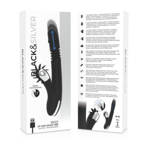 Black & Silver Bunny Reed — Thrusting Vibrator, Rechargeable — G-Spot Vibrators — view 3