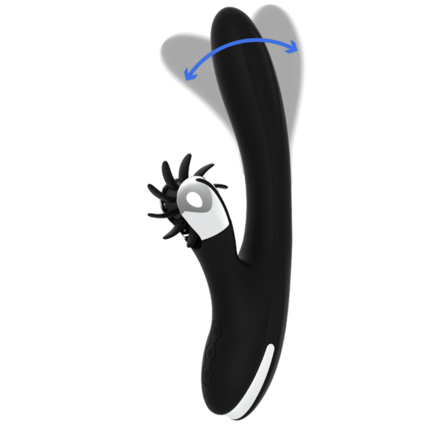 Black & Silver Bunny Grimm — Rabbit Vibrator, Rechargeable — G-Spot Vibrators