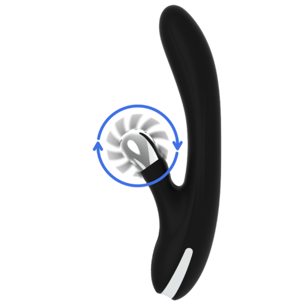 Black & Silver Bunny Johnny — Rabbit Vibrator, Rechargeable — G-Spot Vibrators — view 3