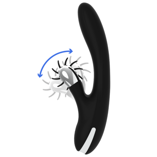 Black & Silver Bunny Grimm — Rabbit Vibrator, Rechargeable — G-Spot Vibrators — view 7