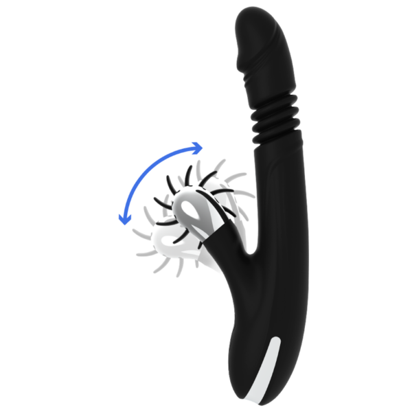 Black & Silver Bunny Reed — Thrusting Vibrator, Rechargeable — G-Spot Vibrators — view 7
