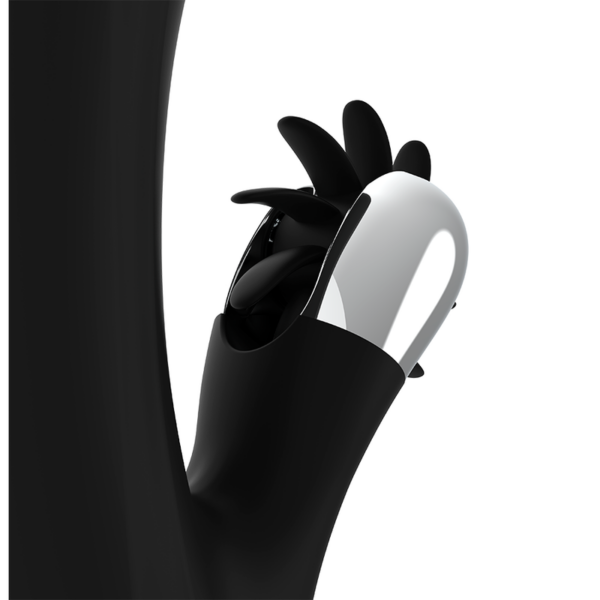Black & Silver Bunny Johnny — Rabbit Vibrator, Rechargeable — G-Spot Vibrators — view 5