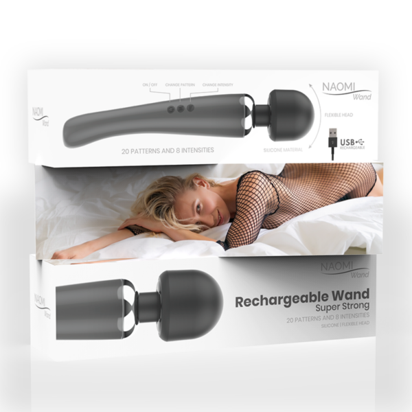 Naomi Wand Super Strong — Wand Massager, Silicone, Anthracite — Handheld Massagers — view 3