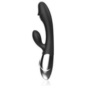 Black & Silver Kaleb — Rabbit Vibrator, Rechargeable — G-Spot Vibrators — view 2