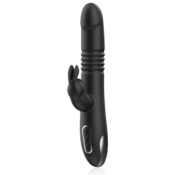 Black & Silver Kenji — Thrusting Vibrator, Rechargeable — Clitoral Toys — view 4