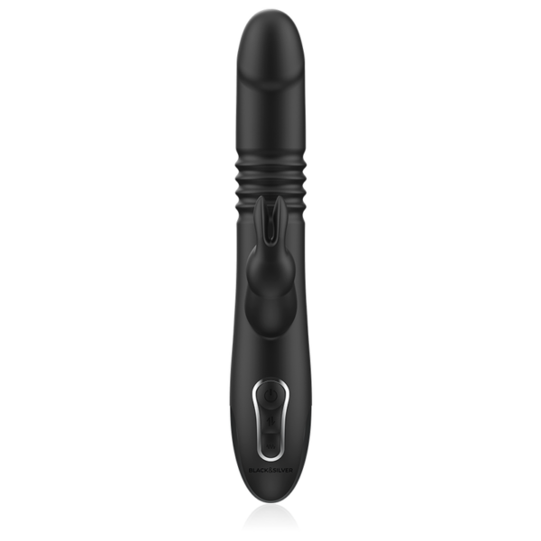 Black & Silver Kenji — Thrusting Vibrator, Rechargeable — Clitoral Toys — view 5