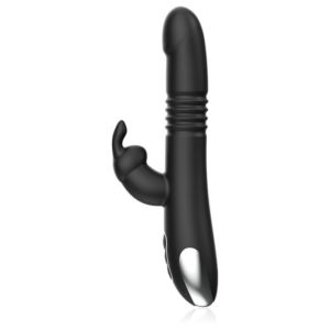 Black & Silver Kenji — Thrusting Vibrator, Rechargeable — Clitoral Toys — view 3