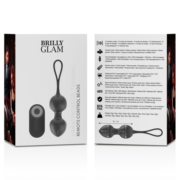 Brilly Glam — Vibrating Kegel Balls, Remote Control — Ben Wa Balls — view 9