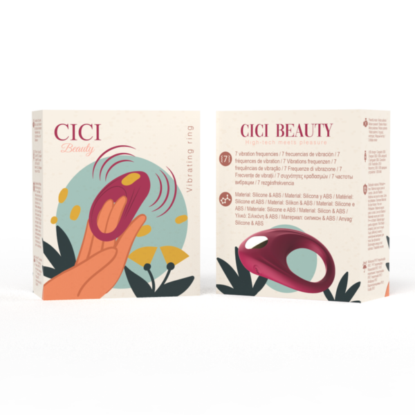 Cici Beauty — Vibrating Cock Ring, Rechargeable, Red — Cock Rings — view 8