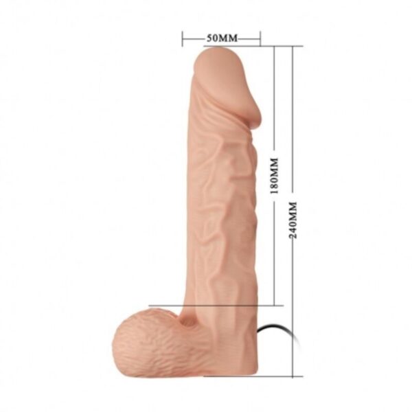 Baile Ultra Passionate — Vibrating Strap-On, 24 cm, Natural — Strap-Ons & Harnesses — view 5