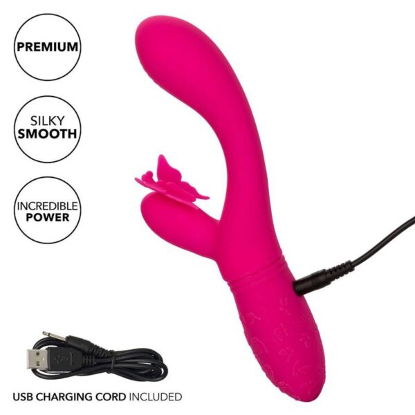 CalExotics Butterfly Kiss Flutter — Vibrator, Rechargeable, Pink — G-Spot Vibrators — view 8