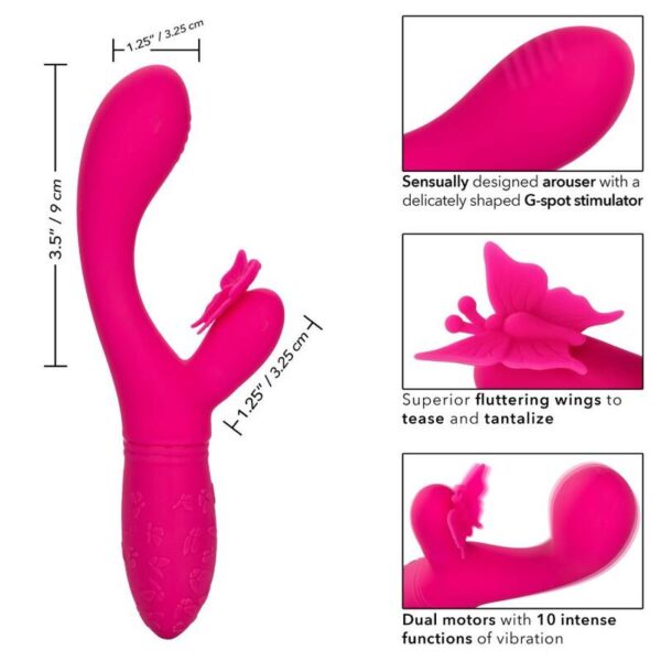 CalExotics Butterfly Kiss Flutter — Vibrator, Rechargeable, Pink — G-Spot Vibrators — view 10