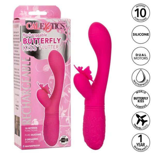 CalExotics Butterfly Kiss Flutter — Vibrator, Rechargeable, Pink — G-Spot Vibrators — view 9