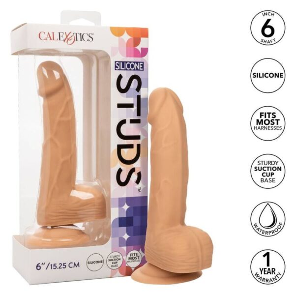 CalExotics Silicone Studs — Realistic Dildo, 15.25 cm, Skin — Dildos — view 2