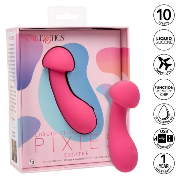 CalExotics Pixies Exciter — Mini Vibrator, Rechargeable, Pink — G-Spot Vibrators — view 10