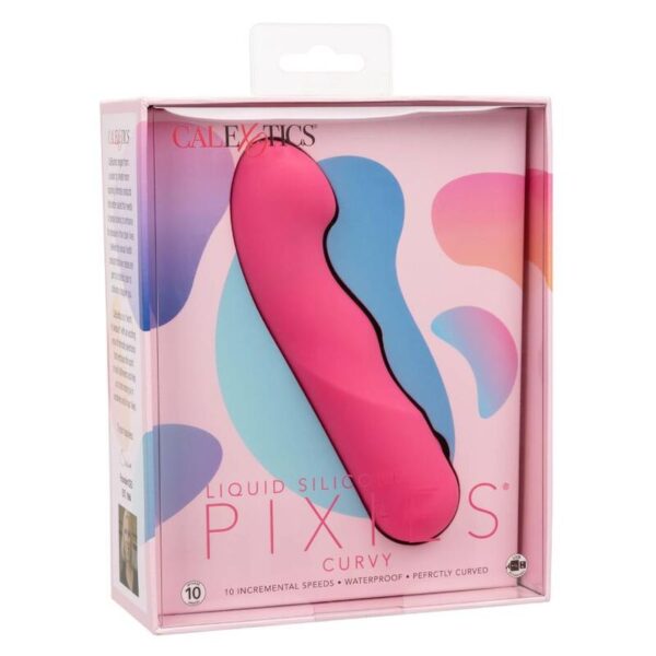 CalExotics Pixies Curvy — Mini Vibrator, Rechargeable, Pink — Classic Vibrators — view 11