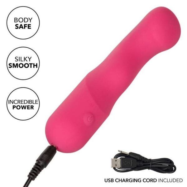 CalExotics Pixies Curvy — Mini Vibrator, Rechargeable, Pink — Classic Vibrators — view 2