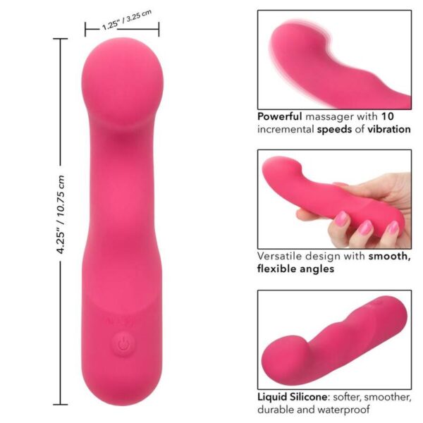 CalExotics Pixies Curvy — Mini Vibrator, Rechargeable, Pink — Classic Vibrators — view 5