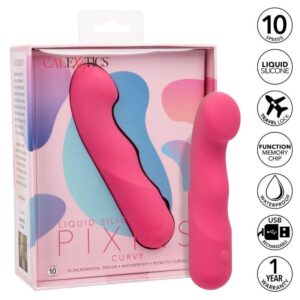 CalExotics Pixies Curvy — Mini Vibrator, Rechargeable, Pink — Classic Vibrators — view 4