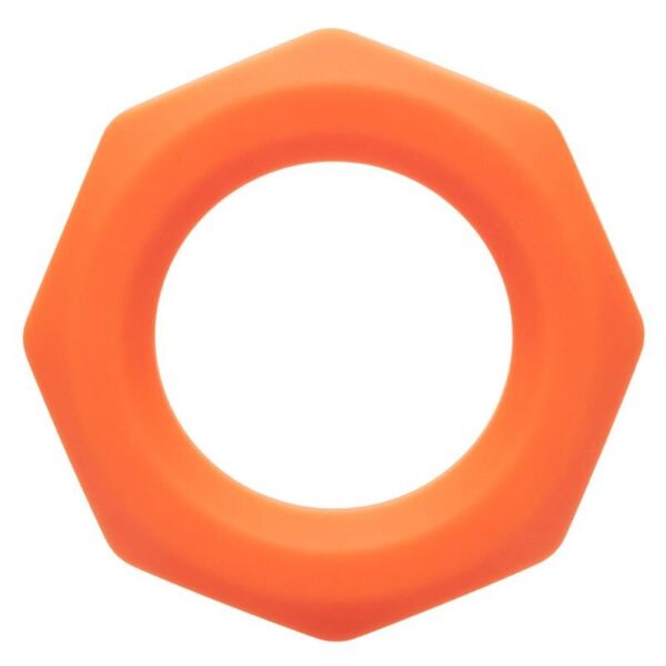 CalExotics Alpha Sexagon — Cock Ring, Silicone, Orange — Classic Cock Rings — view 6