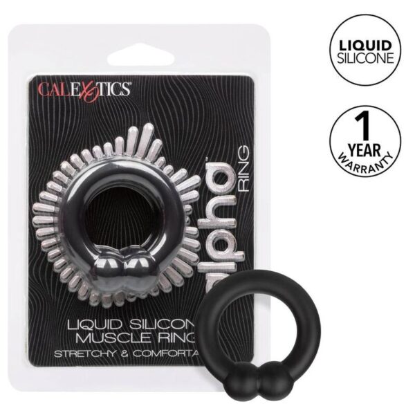 CalExotics Alpha Muscle — Cock Ring, Silicone, Black — Classic Cock Rings — view 2