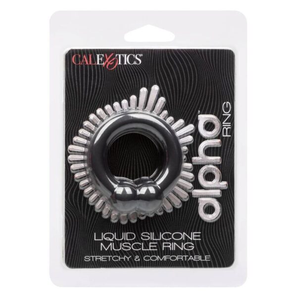 CalExotics Alpha Muscle — Cock Ring, Silicone, Black — Classic Cock Rings — view 5