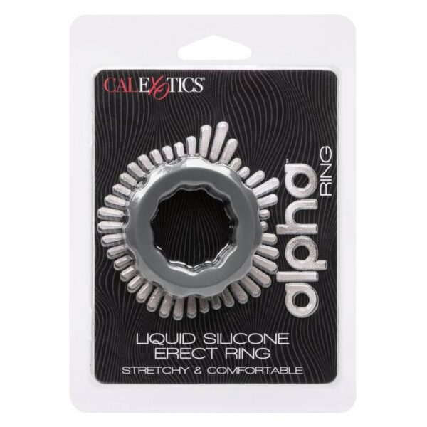 CalExotics Alpha Erect — Cock Ring, Silicone, Grey — Classic Cock Rings — view 6