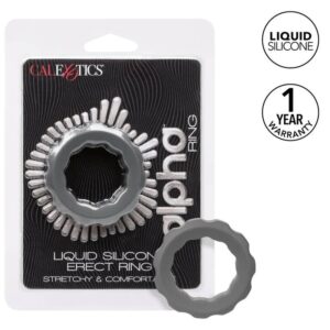 CalExotics Alpha Erect — Cock Ring, Silicone, Grey — Classic Cock Rings — view 2