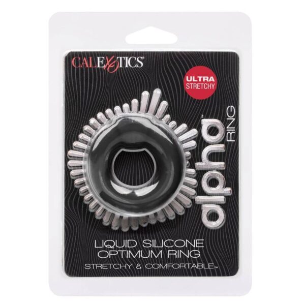 CalExotics Alpha Optimum — Cock Ring, Silicone, Black — Classic Cock Rings — view 8