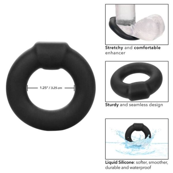 CalExotics Alpha Optimum — Cock Ring, Silicone, Black — Classic Cock Rings — view 7