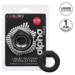 CalExotics Alpha Optimum — Cock Ring, Silicone, Black — Classic Cock Rings — view 2