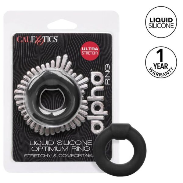CalExotics Alpha Optimum — Cock Ring, Silicone, Black — Classic Cock Rings — view 2