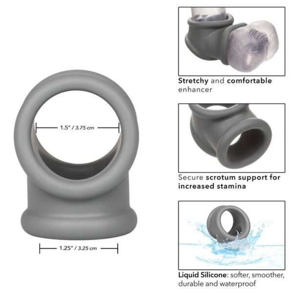 CalExotics Alpha Precision — Cock Ring, Silicone, Grey — Classic Cock Rings — view 12