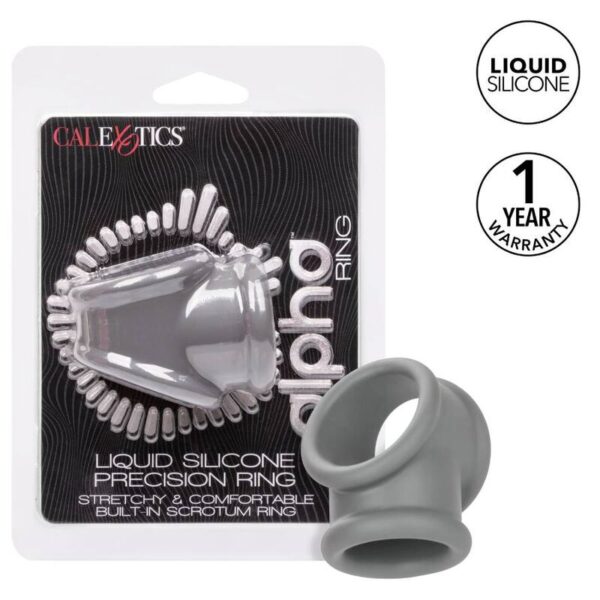 CalExotics Alpha Precision — Cock Ring, Silicone, Grey — Classic Cock Rings — view 2
