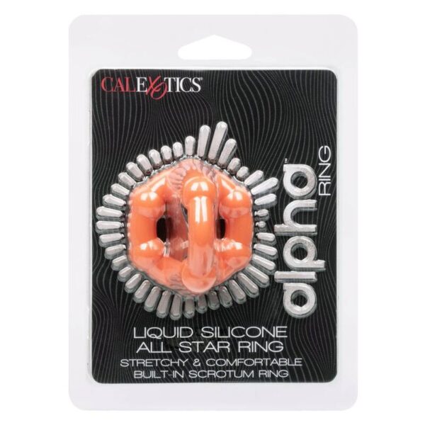 CalExotics Alpha All Star — Cock Ring, Silicone, Orange — Classic Cock Rings — view 13