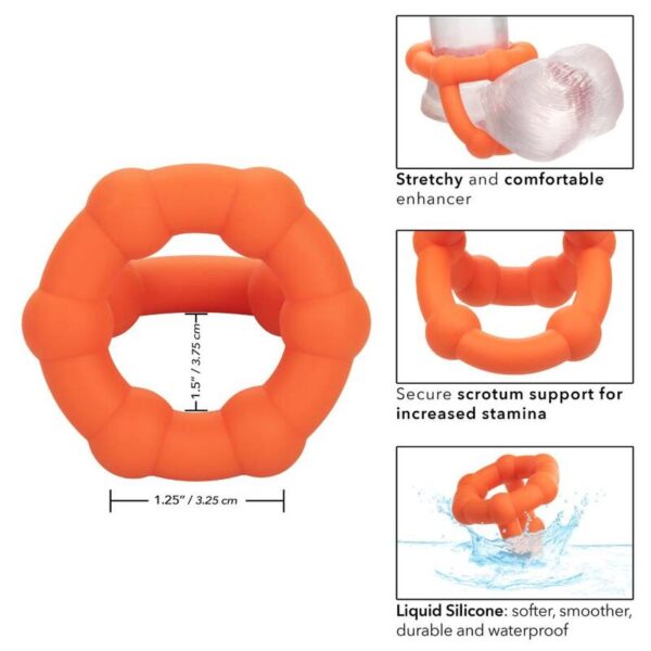 CalExotics Alpha All Star — Cock Ring, Silicone, Orange — Classic Cock Rings — view 10