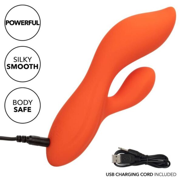 CalExotics Stella Dual Teaser — Rabbit Vibrator, Orange — G-Spot Vibrators — view 4