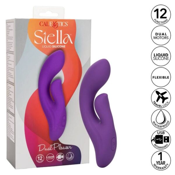 CalExotics Stella Dual Pleaser — Rabbit Vibrator, Violet — G-Spot Vibrators — view 5