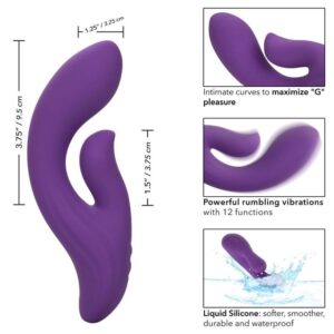 CalExotics Stella Dual Pleaser — Rabbit Vibrator, Violet — G-Spot Vibrators — view 2
