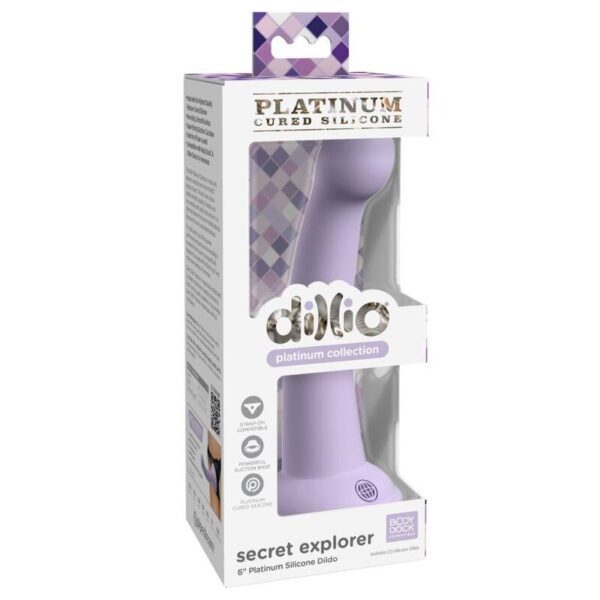 Dillio Secret Explorer — Strap-On Dildo, 15.24 cm, Violet — Couples — view 4