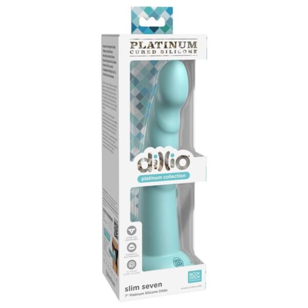 Dillio Slim Seven — Strap-On Dildo, Silicone, 17.78 cm, Green — Couples — view 4